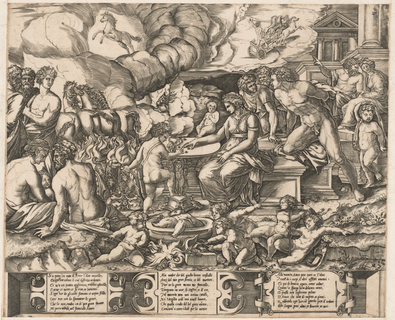 Alegoria Miłości autorstwa School of Marcantonio Raimondi, after Baccio Bandinelli