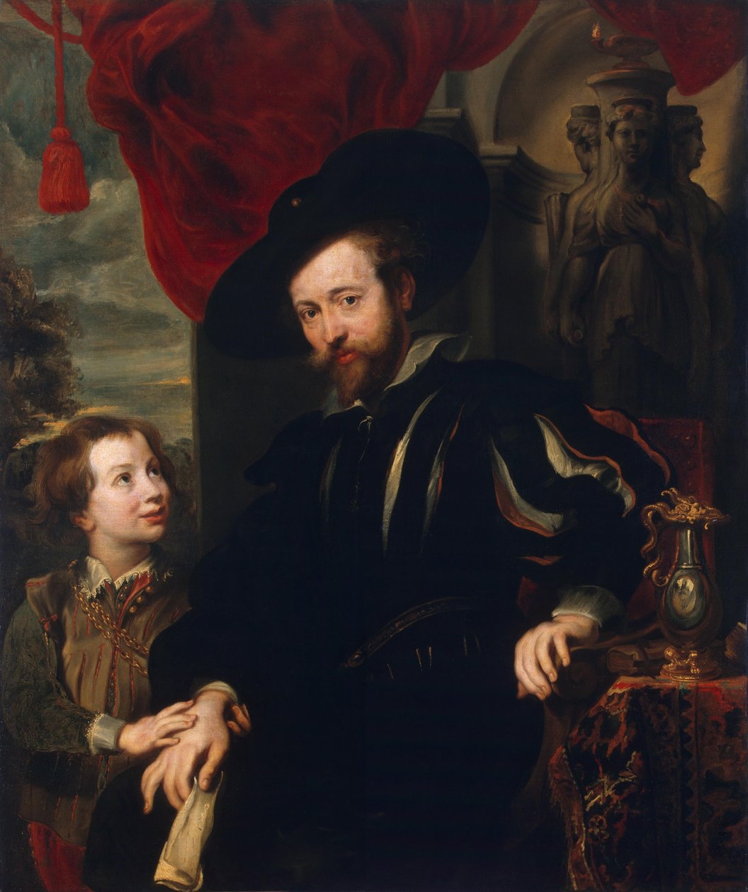 Portret Rubensa z synem Albertem (kopia z zaginionego oryginału z końca XVII wieku) autorstwa School of Peter Paul Rubens