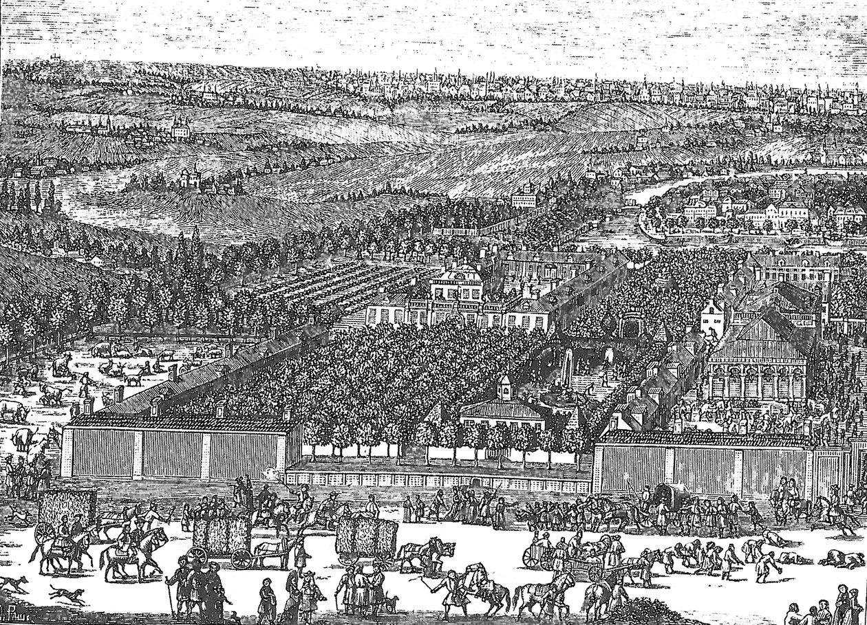 Dzielnica niemiecka Nemetskaya sloboda w Moskwie, 1705 autorstwa Schoonebeek