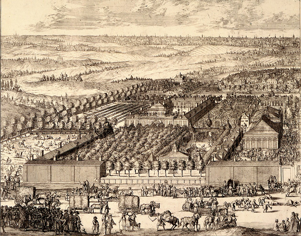 Dzielnica niemiecka Nemetskaya sloboda w Moskwie lewa część, 1705 autorstwa Schoonebeek
