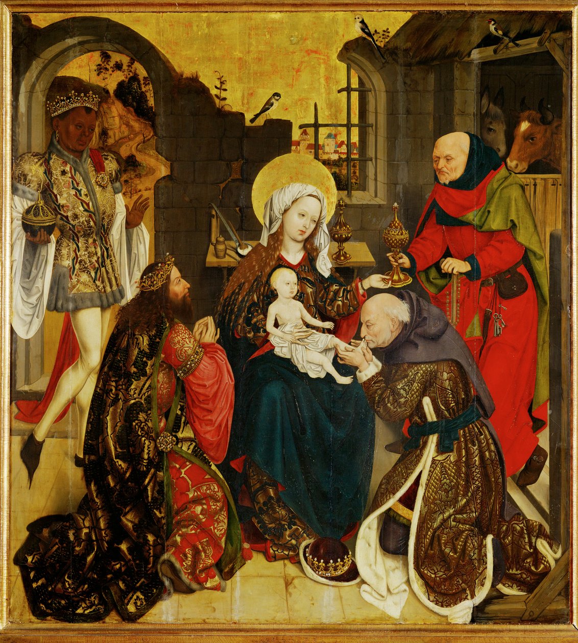 Pokłon Trzech Króli ... (obraz na drewnie) autorstwa Schottenaltar Master