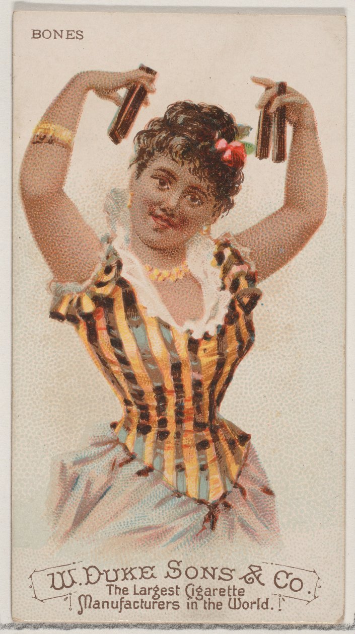 Kości, z serii Musical Instruments N82 do papierosów marki Duke, 1888., 1888. autorstwa Schumacher and Ettlinger