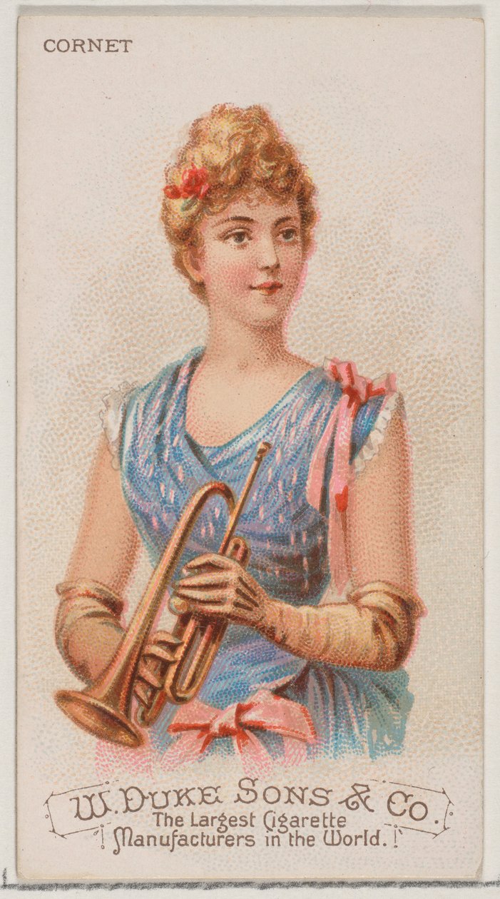 Cornet z serii Musical Instruments N82 do papierosów marki Duke, 1888., 1888. autorstwa Schumacher and Ettlinger