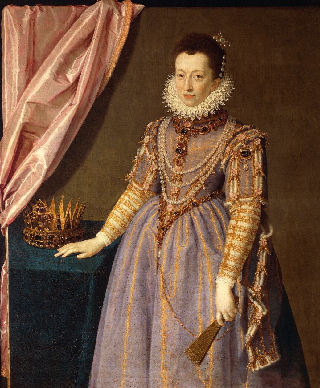 Portret Christine of Lorraine, żony wielkiego księcia Ferdynanda I Medyceusza (malarstwo) autorstwa Scipione (1550 98) Pulzone