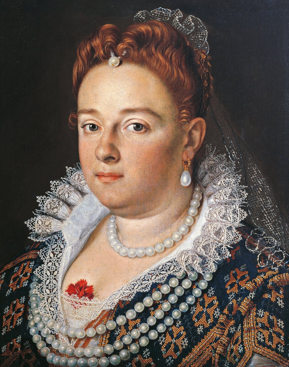 Portret Bianki Cappiello, żony Franciszka I Medyceusza (malarstwo) autorstwa Scipione (1550 98) Pulzone