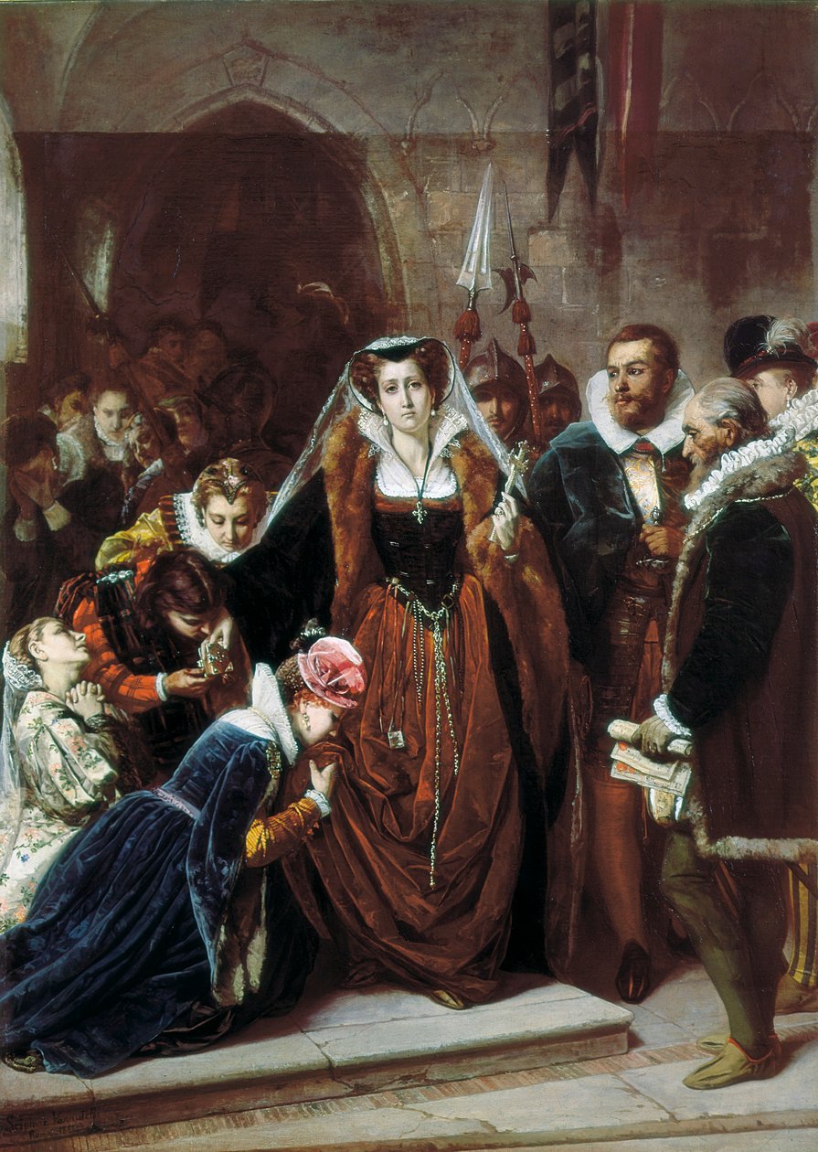Queen Mary 1st Stuart (1542-1587) idzie na szafot autorstwa Scipione Vannutelli
