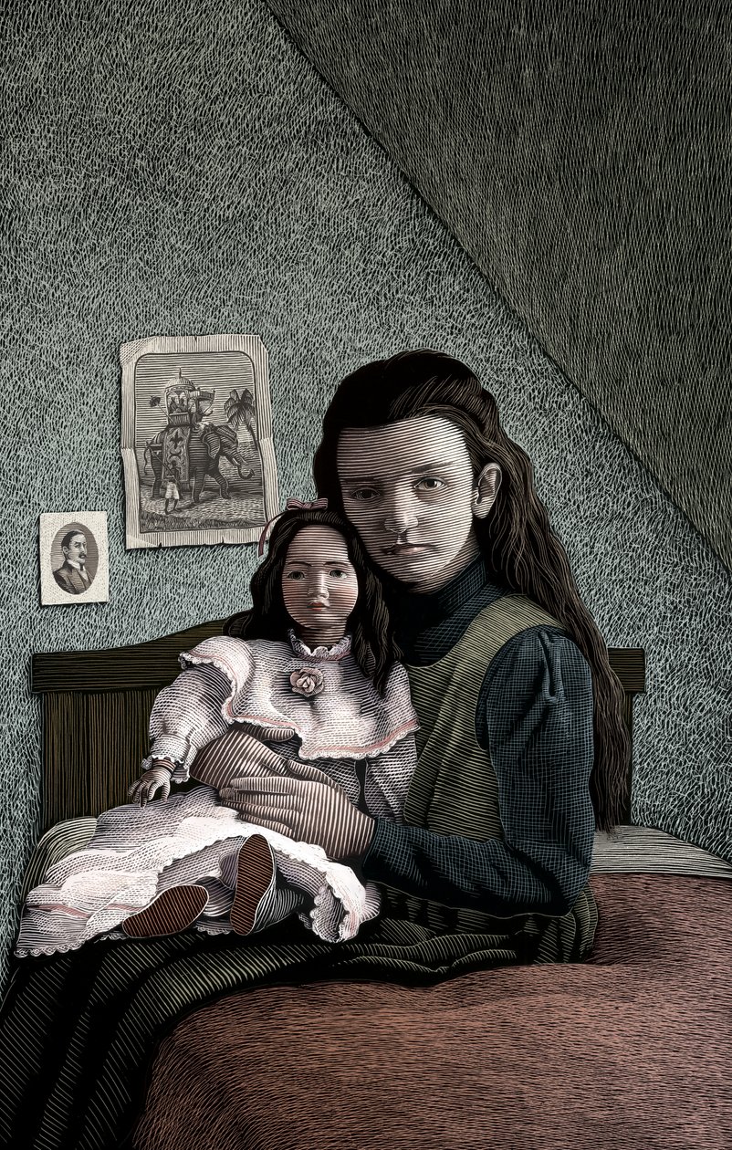 Mała księżniczka, 2004 (scratchboard, pokolorowany cyfrowo) autorstwa Scott McKowen