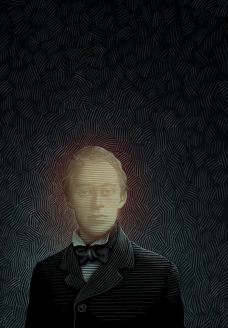Duchy, 2008 (scratchboard, pokolorowany cyfrowo) autorstwa Scott McKowen