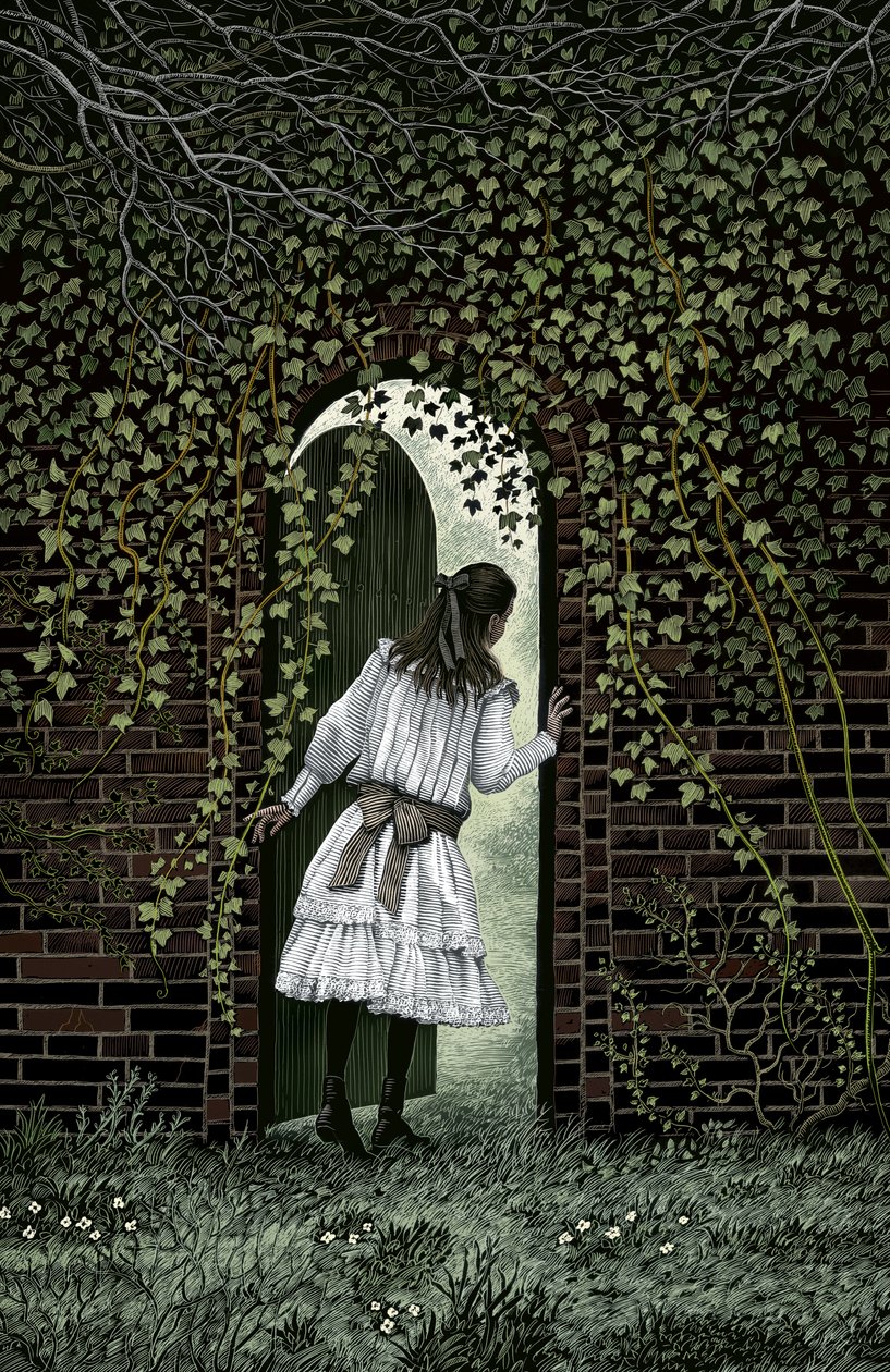 The Secret Garden, 2004 (scratchboard, pokolorowany cyfrowo) autorstwa Scott McKowen