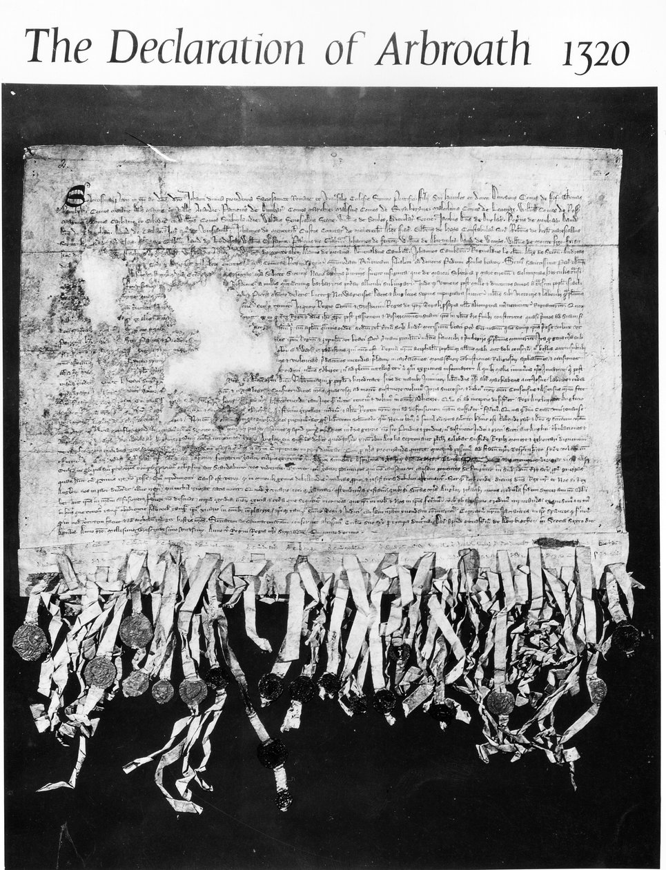 Deklaracja z Arbroath, 6 kwietnia 1320 r. (atrament na papierze welinowym) autorstwa Scottish School