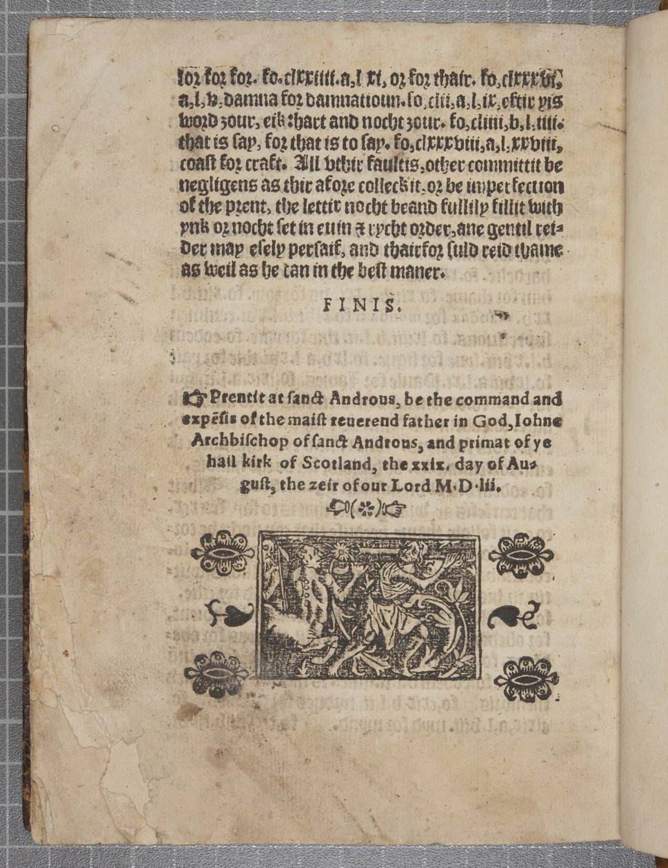 Fol 207 verso, z Katechizmu, 1552 autorstwa Scottish School