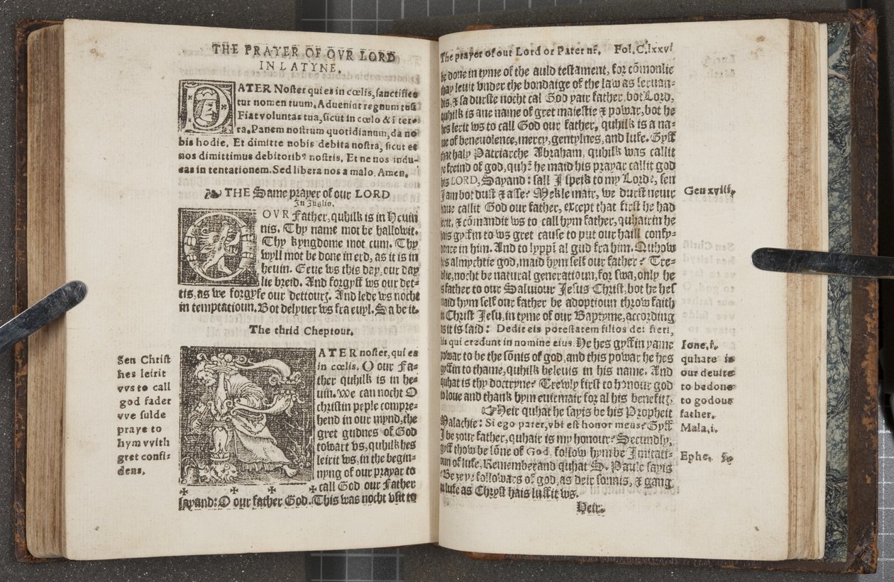 Fol 275 verso 276 recto, z Katechizmu, 1552 autorstwa Scottish School