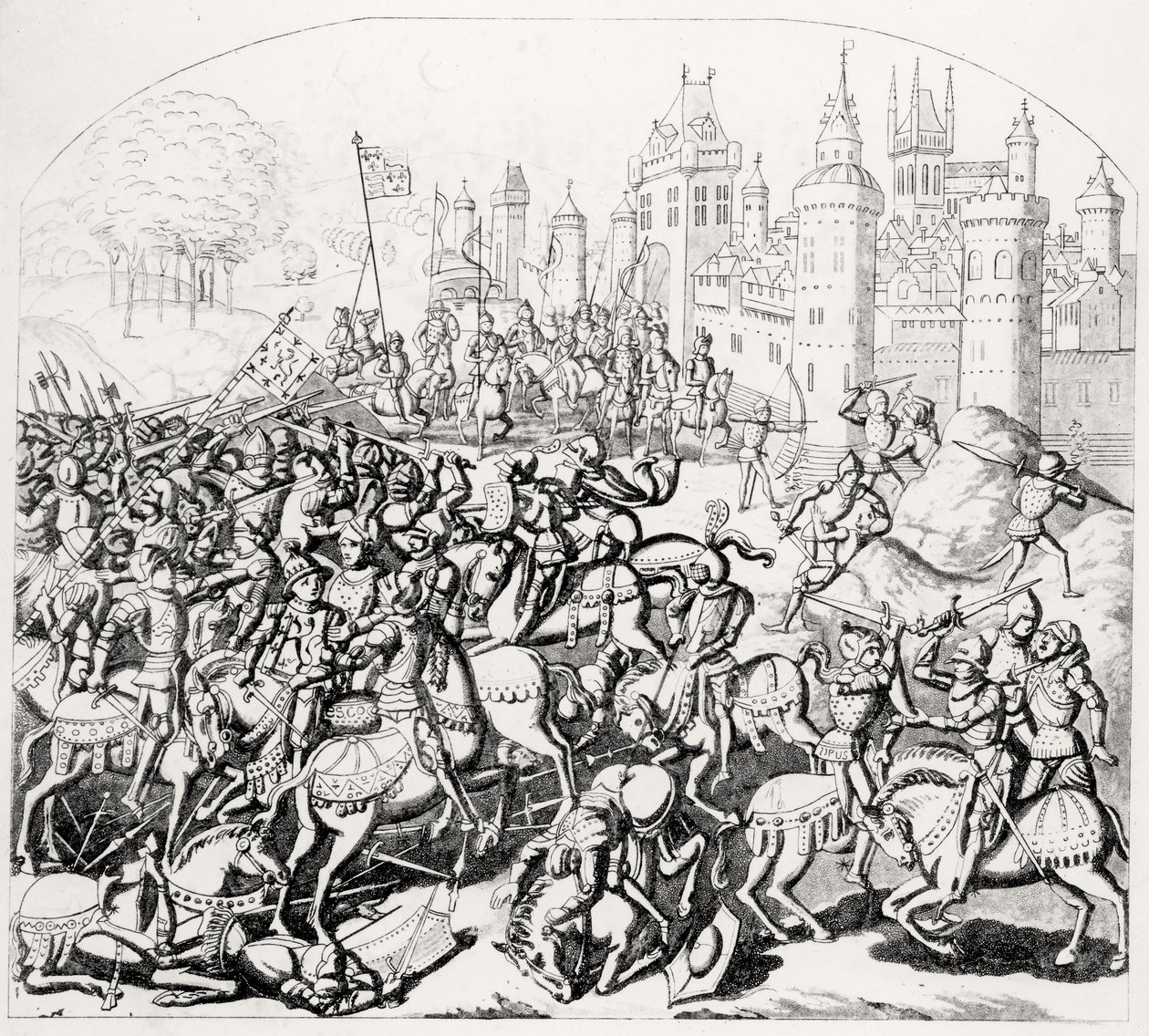 Król Dawid ze Szkocji (1084-1153) przybywa z wielką armią przed Newcastle-upon-Tyne, 1138 autorstwa Scottish School