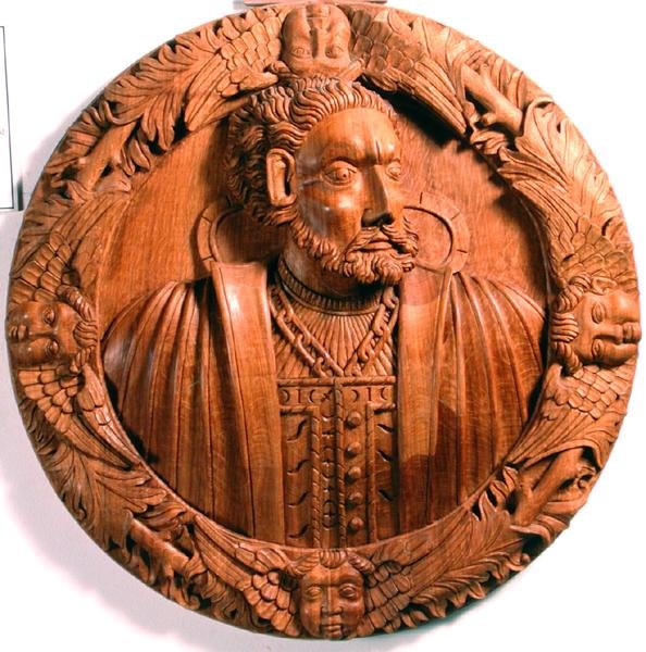 Roundel, z sufitu Komnaty Obecności Króla (drewno) autorstwa Scottish School
