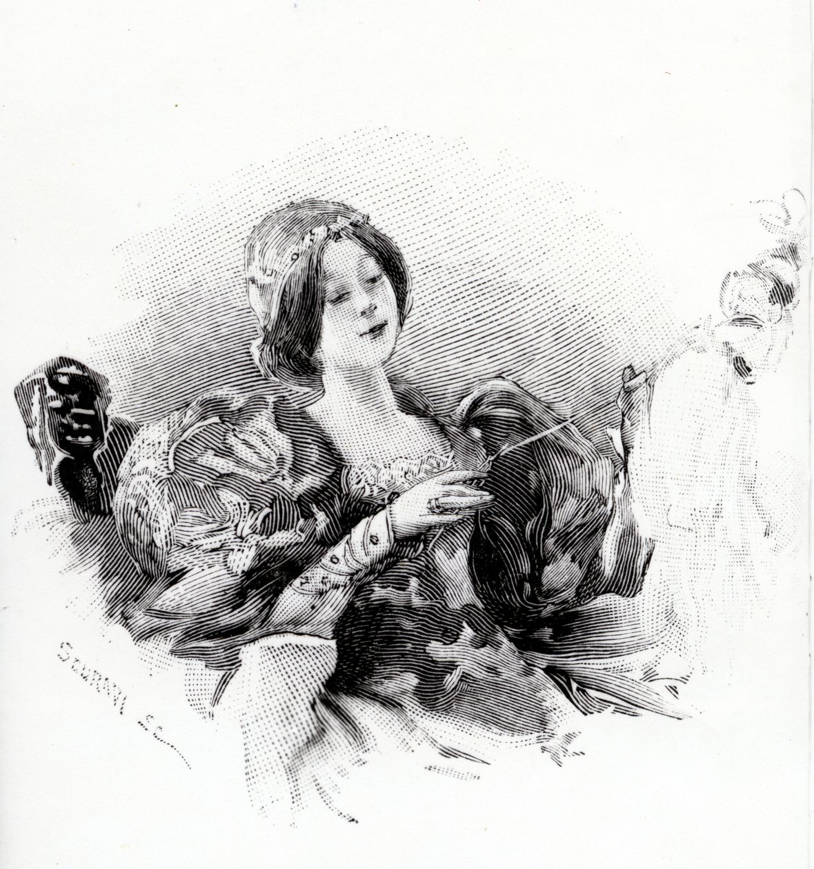 Miegančioji gražuolė, iliustracija iš Charleso Perrault „Les Contes de Perrault“, išleista 1894 m. autorstwa Scuravi