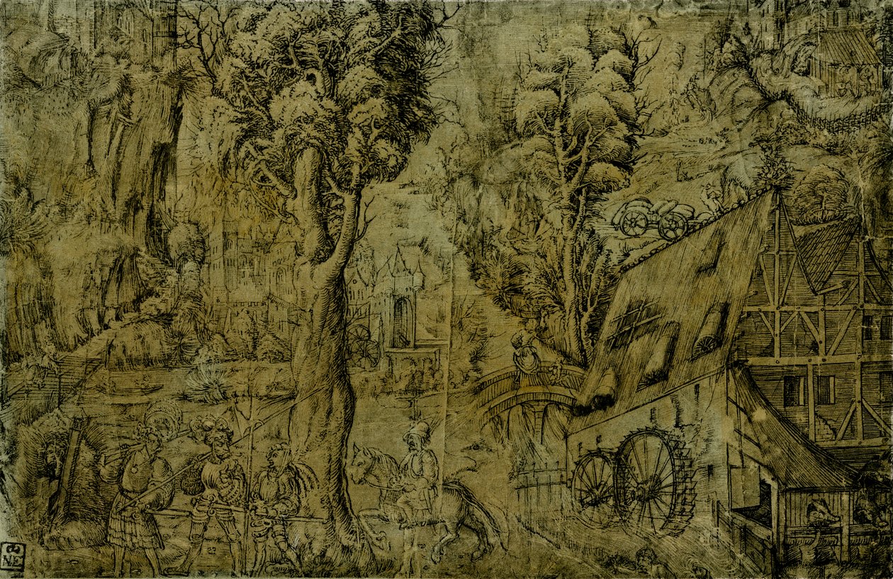 Krajobraz z wiatrakami autorstwa Sebald Baumhauer