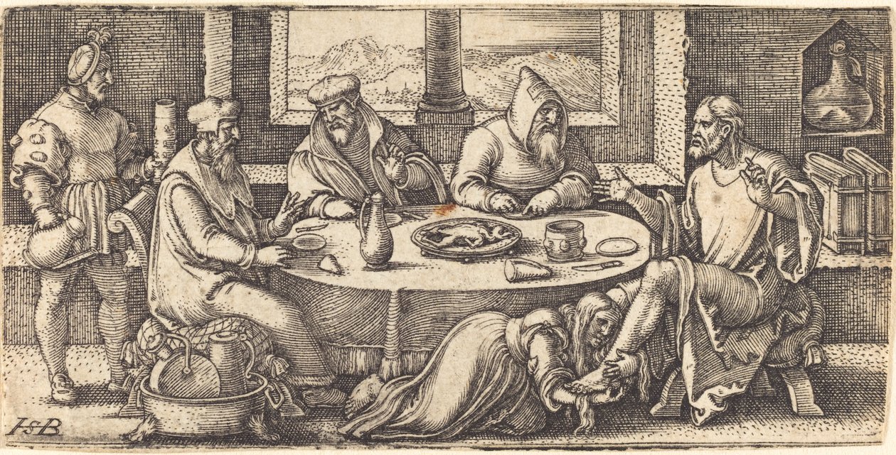 Chrystus w domu Szymona faryzeusza autorstwa Sebald Beham