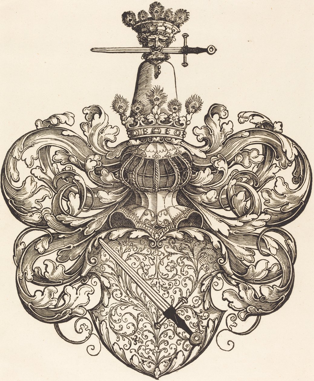 Herb rodziny Kressów autorstwa Kressenstein autorstwa Sebald Beham