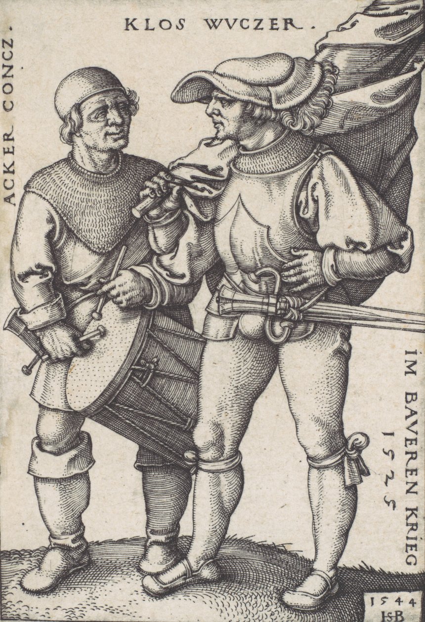 Standardowy okaziciel i perkusista, 1544. autorstwa Sebald Beham