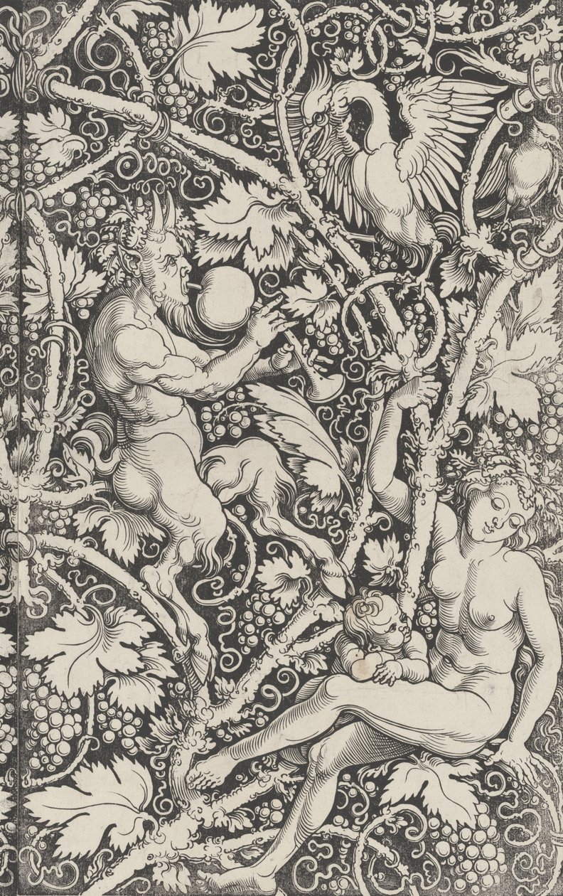 Tapeta z wizerunkiem rodziny Satyrów, 1515. autorstwa Sebald Beham