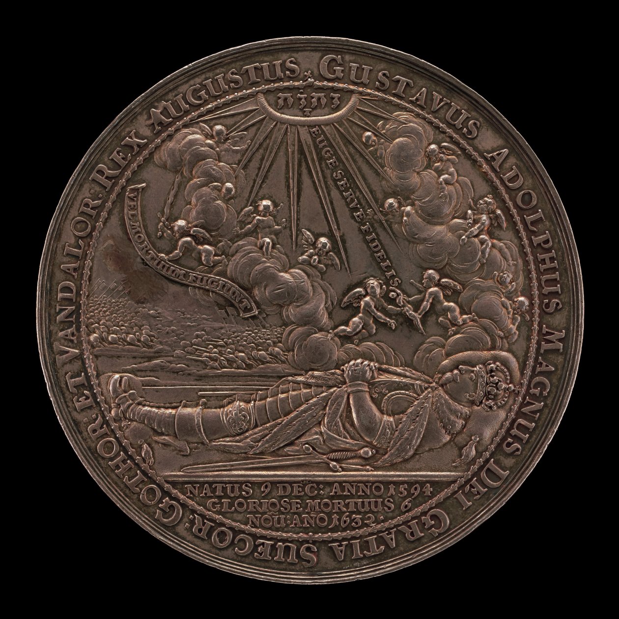 Śmierć Gustawa II Adolfa, 1594-1632, króla Szwecji 1611 [awers], 1634. autorstwa Sebastian Dadler