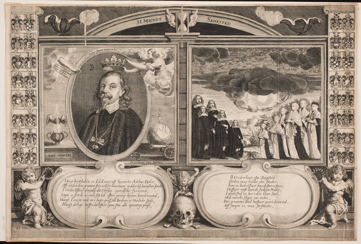 Mogens Sehested do Holmegaard. Arkusz pamiątkowy autorstwa Sebastian Lehlin