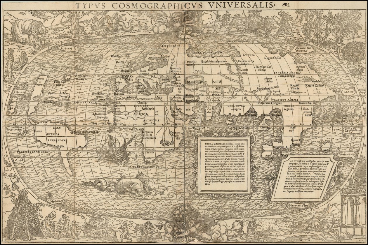Mapa świata z 1537 roku autorstwa Sebastiana Munstera autorstwa Sebastian Munster