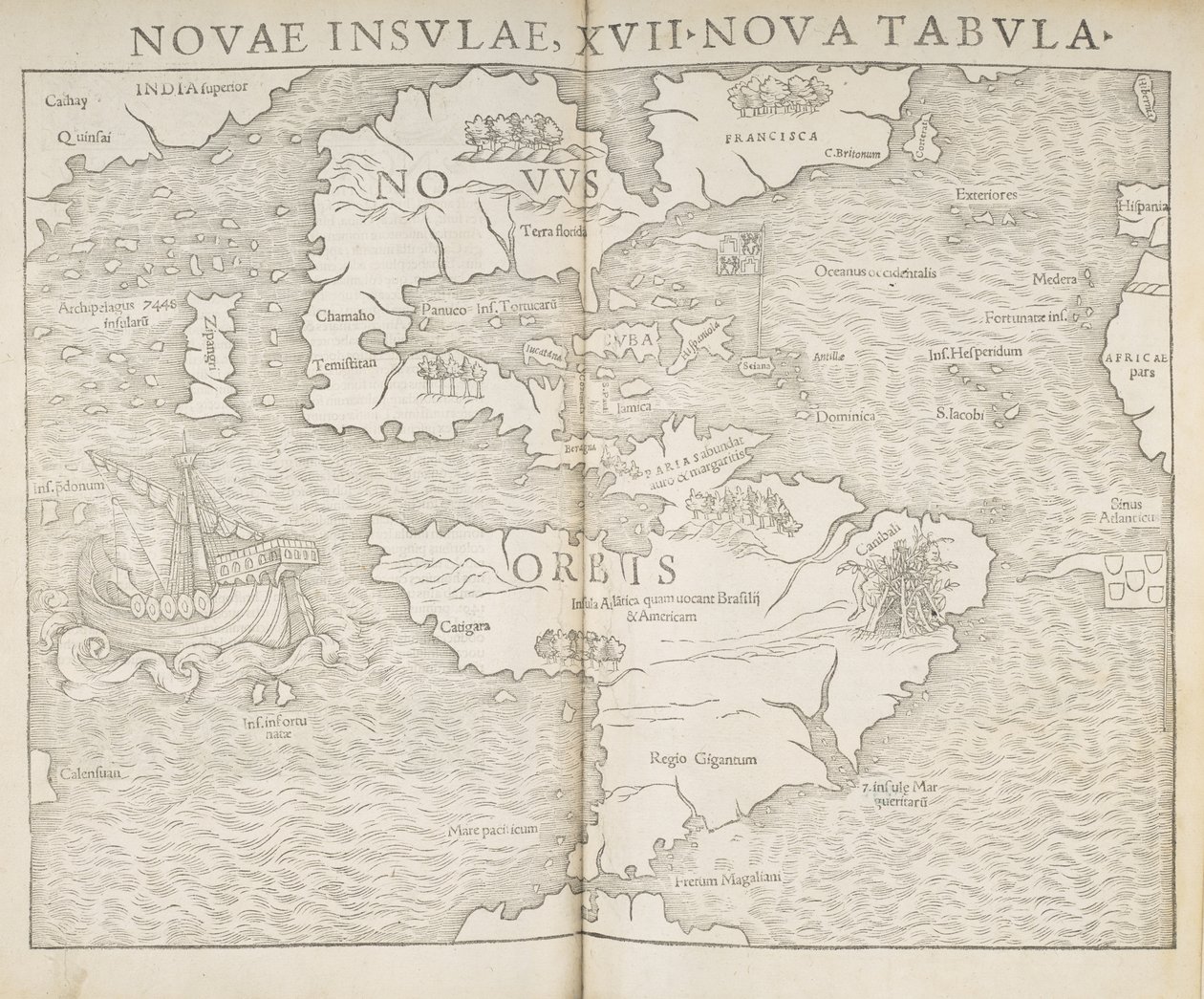 Mapa Ameryki Północnej, Nowe Wyspy, 17 nowych map, Sebastian Munster autorstwa Sebastian Munster