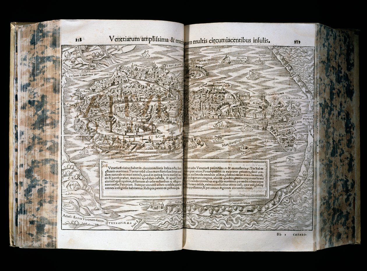 Wenecja, ilustracja z Cosmographii, Sebastiana Munstera (1488-1552), drzeworyt, 31x22 cm, rycina H. Petri, Bazylea autorstwa Sebastian Munster