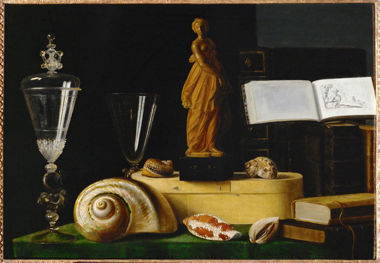 Nature morte a la statuette et aux coquillages - Martwa natura z posągiem i muszlami ... autorstwa Sebastian Stoskopff