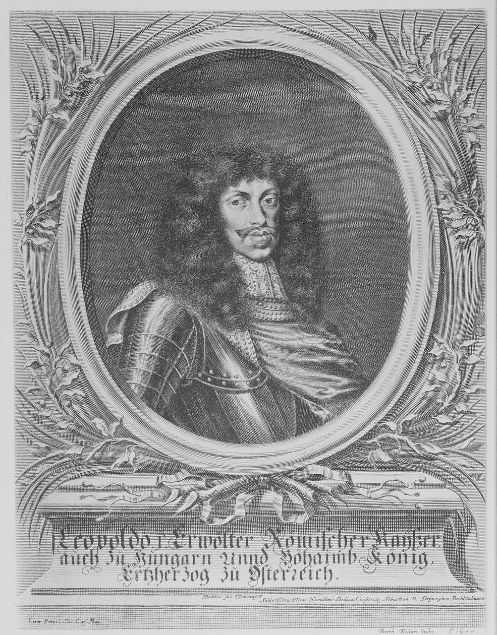 Leopold I, cesarz rzymski, ryty przez Bartłomieja Kiliana II, 1674 autorstwa Sebastian van Dryweghen