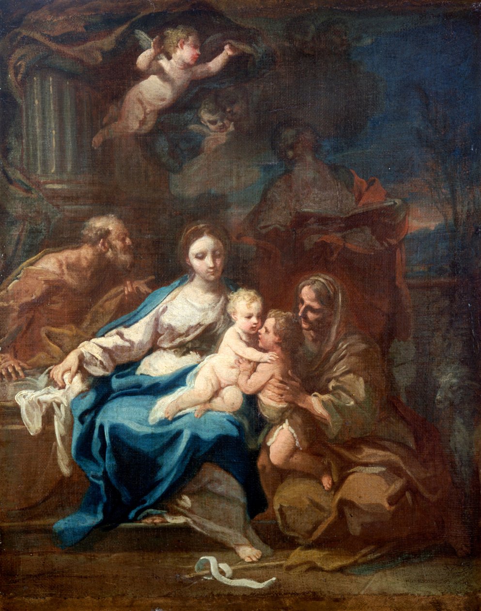 Święta Rodzina ze św. Anną, Chrzcicielem i Zachariaszem autorstwa Sebastiano Conca