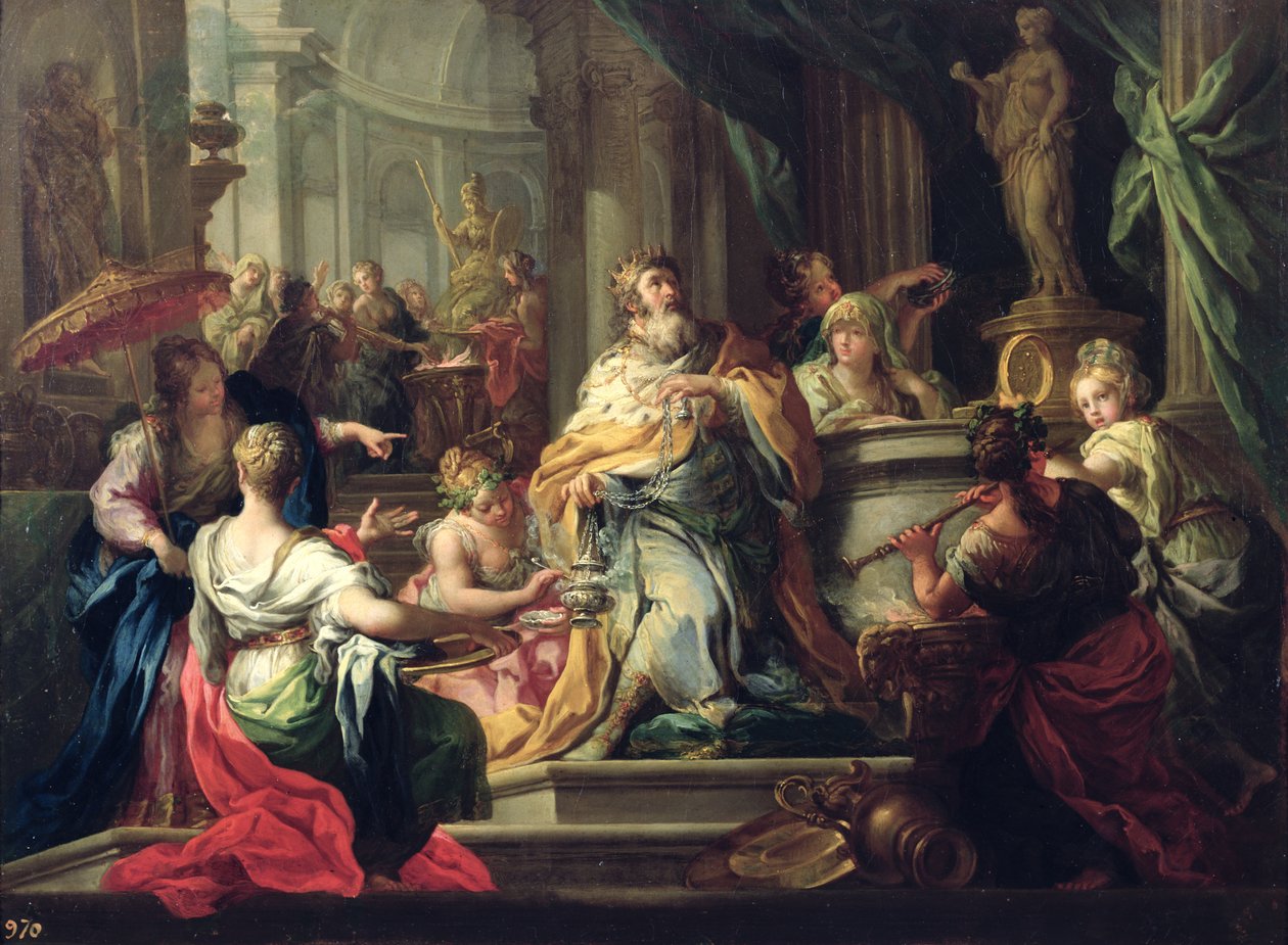 Idolizacja Salomona, ok.1735 autorstwa Sebastiano Conca