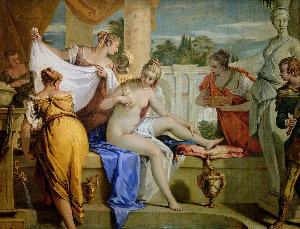 Kąpiel Batszeby, ok. 1725 autorstwa Sebastiano Ricci