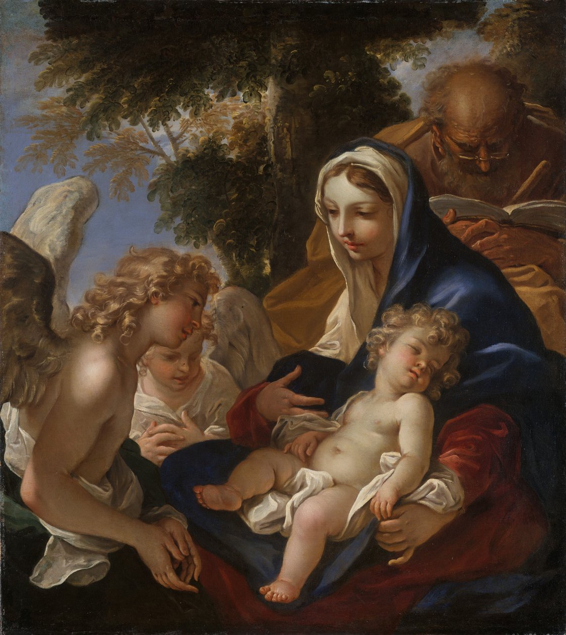 Święta Rodzina z Aniołami, ok. 1700 autorstwa Sebastiano Ricci