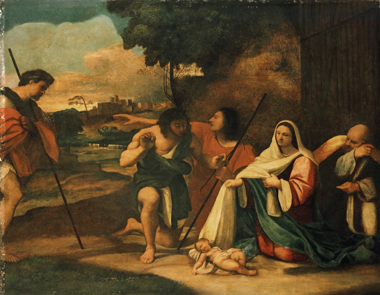Adoracja pasterzy, Prekonserwacja, 1510 autorstwa Sebastiano del Piombo