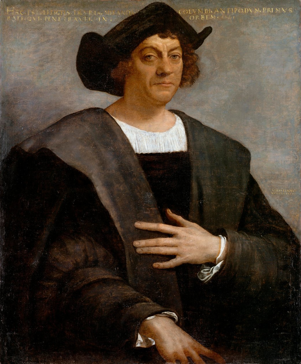 Portret mężczyzny, podobno Krzysztofa Kolumba autorstwa Sebastiano del Piombo