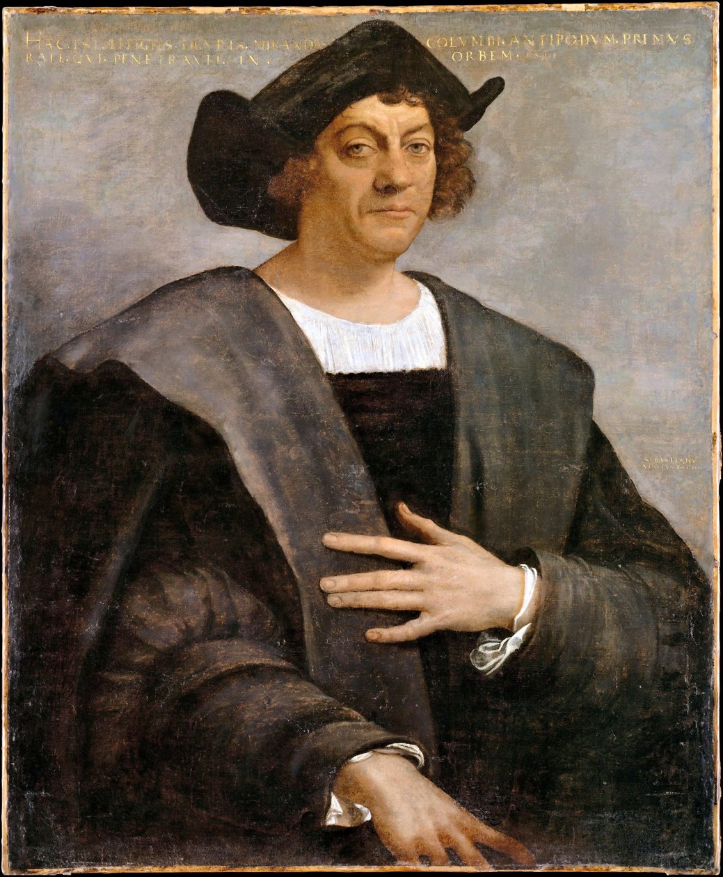 Portret mężczyzny, podobno Krzysztofa Kolumba autorstwa Sebastiano del Piombo