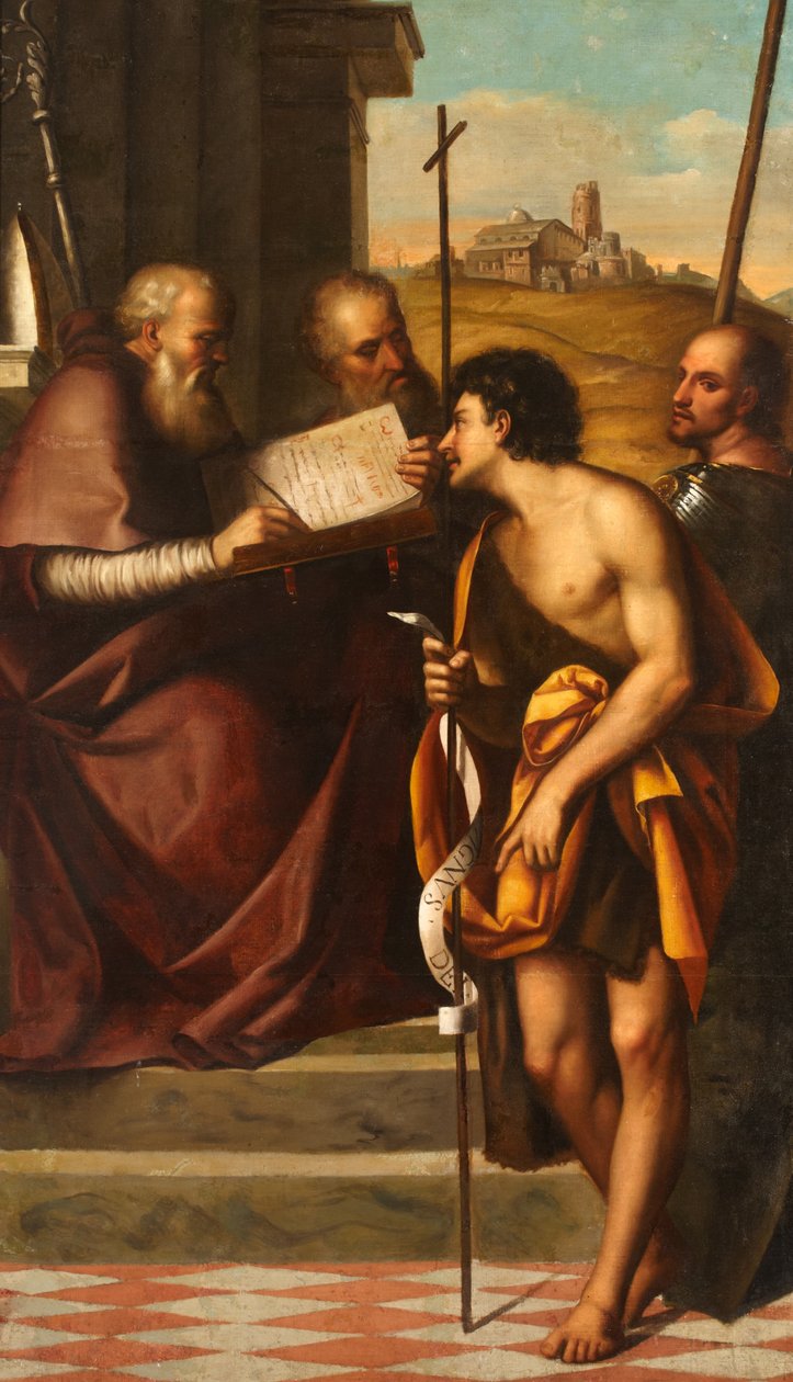 Jana Chrzciciela, św. Jana Chryzostoma, św. Jana Ewangelisty i św. Teodora autorstwa Sebastiano del Piombo