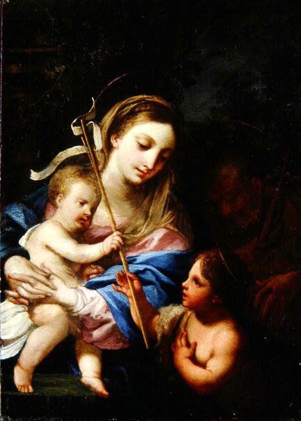 Święta Rodzina ze św. Janem Chrzcicielem (olej na miedzi) autorstwa Sebastiano Conca