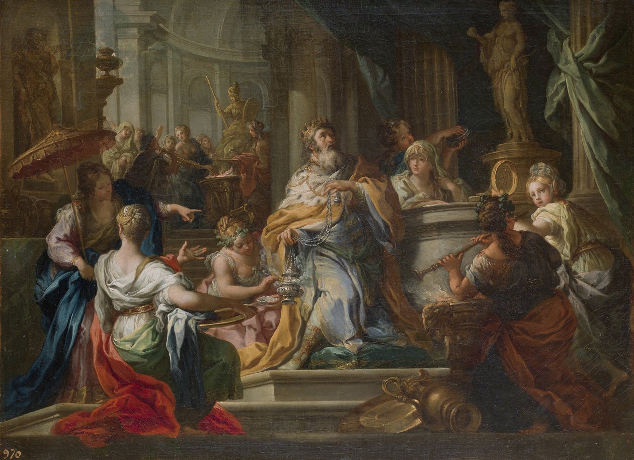 Bałwochwalstwo króla Salomona autorstwa Sebastiano Conca