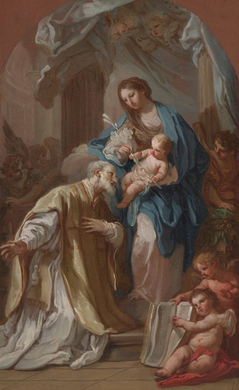 Madonna ukazująca się św. Filipowi Neri autorstwa Sebastiano Conca