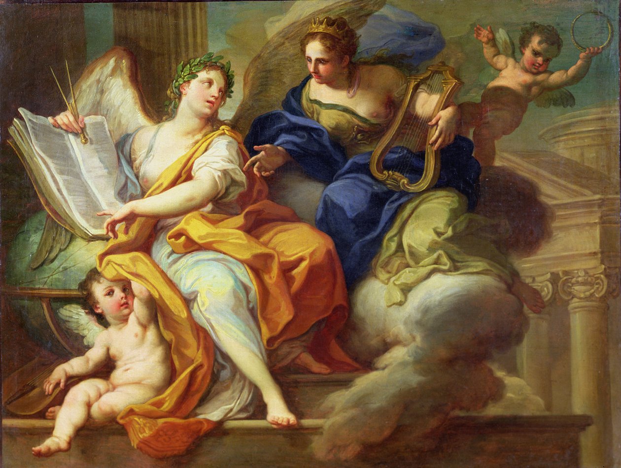 Urania i Erato autorstwa Sebastiano Conca