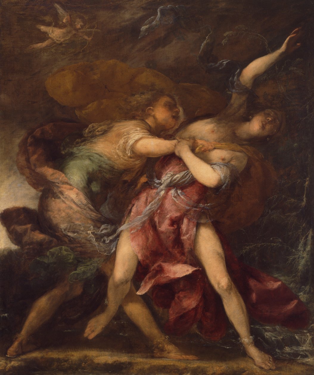 Apollo i Daphne (olej na płótnie) autorstwa Sebastiano Mazzoni