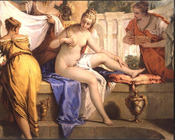 Kąpiąca się Batszeba, ok. 1725 (olej na płótnie) (detal z 206172) autorstwa Sebastiano Ricci