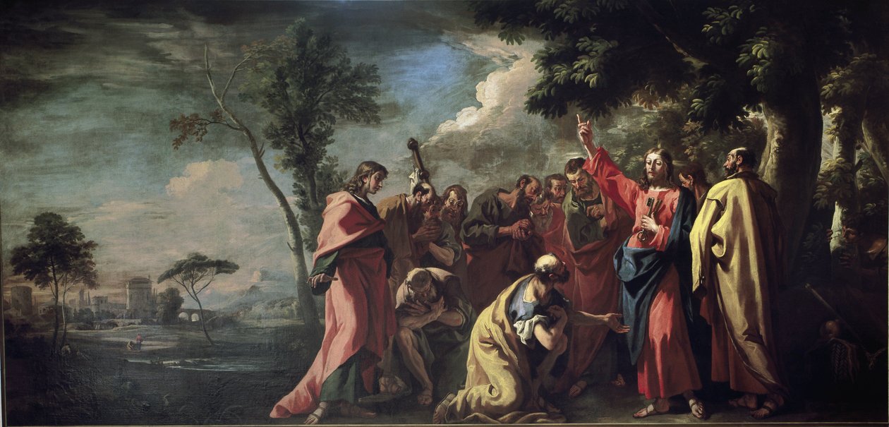 Chrystus wręcza klucze św. Piotrowi (olej na płótnie, ok. 1710) autorstwa Sebastiano Ricci