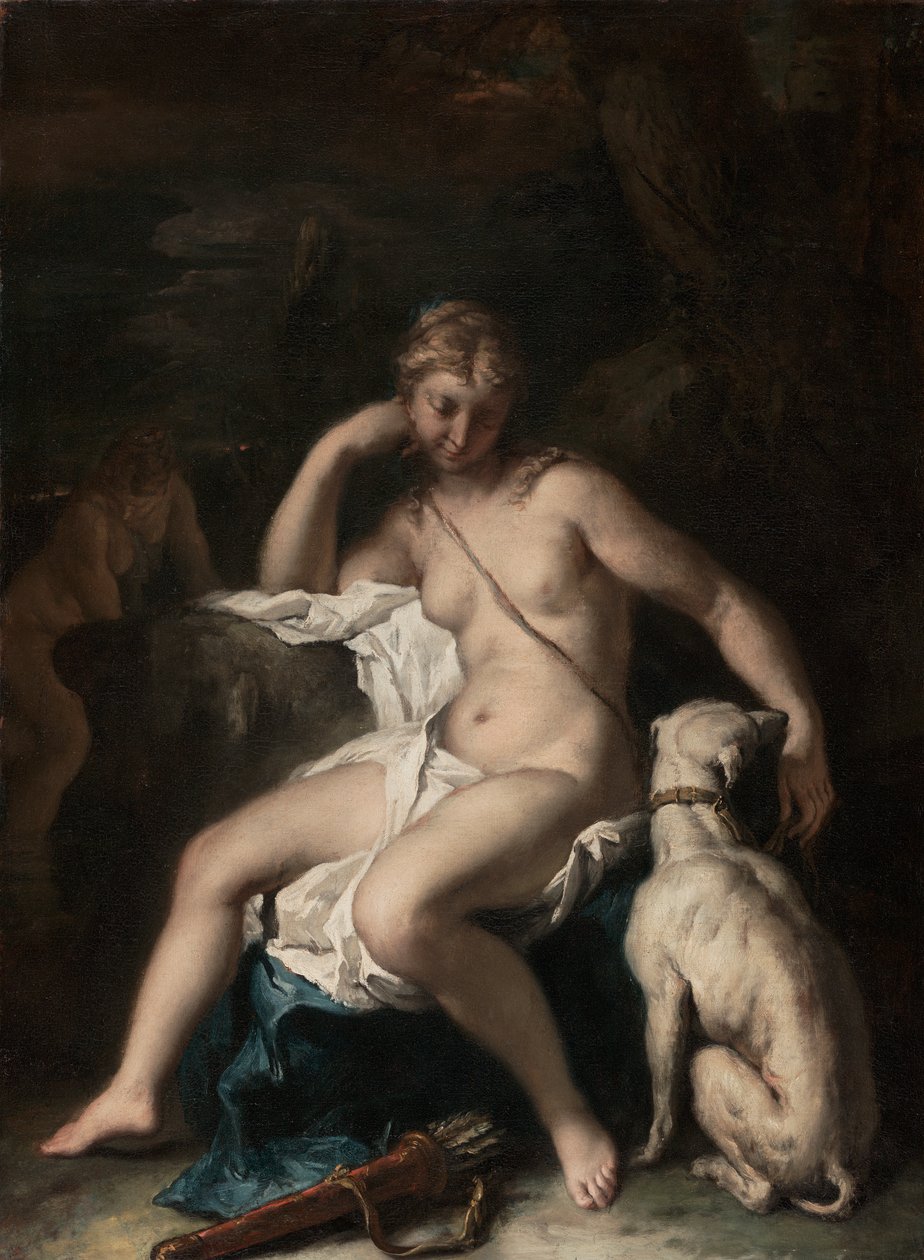Diana i jej pies, ok. 1717-20 (olej na płótnie) autorstwa Sebastiano Ricci