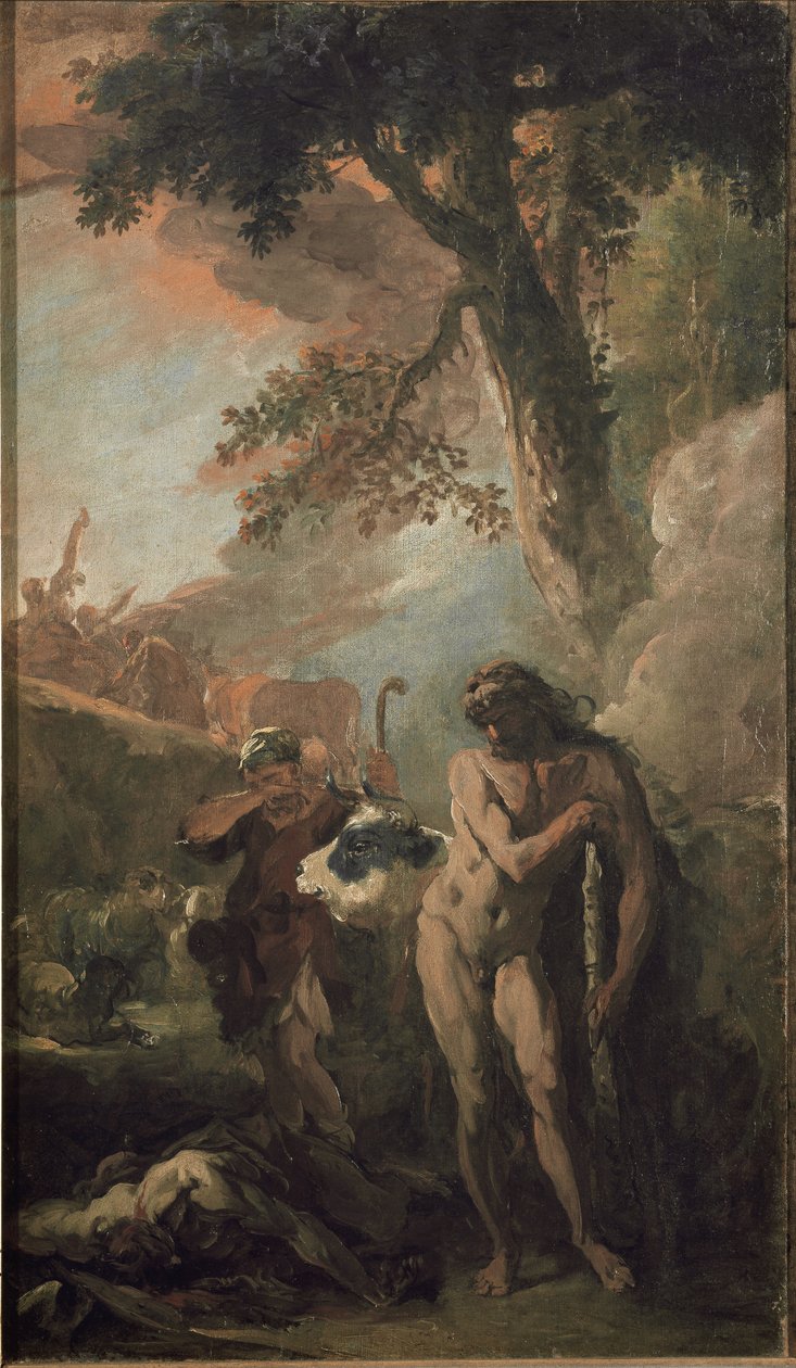 Herkules i Kakus. Szkic przygotowawczy (olej na płótnie) autorstwa Sebastiano Ricci