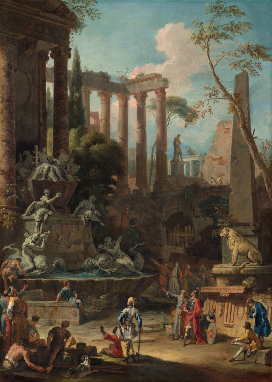 Pomnik admirała Sir Clowdisleya Shovella, 1725 autorstwa Sebastiano Ricci