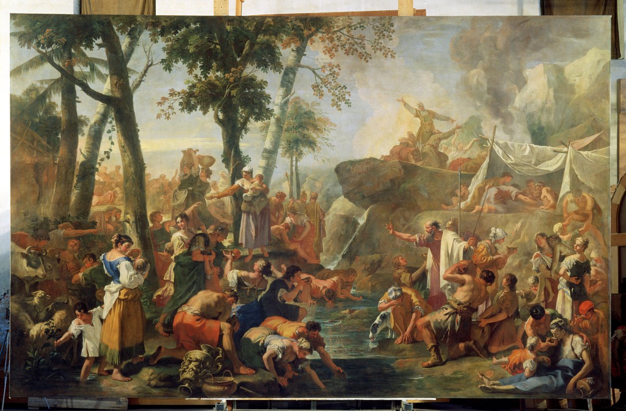 Mojżesz czerpie wodę ze skały autorstwa Sebastiano Ricci